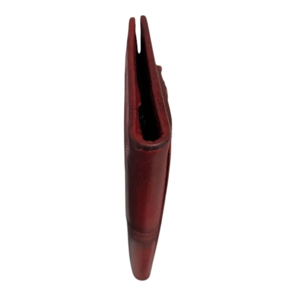 Brighton Red Leather Vintage Snap Bifold Wallet